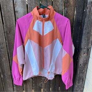 Savvi Wm’s Opal Pink & Orange Color Block Zip Jacket NWOT Sz XS